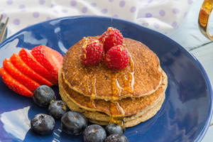 Healthy wholegrain pancakes