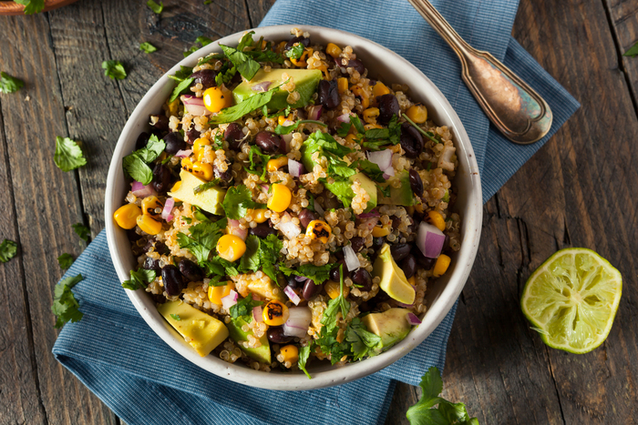 Quinoa, beans and feta salad