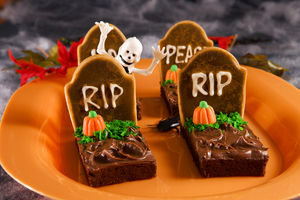 Halloween tombstone brownies