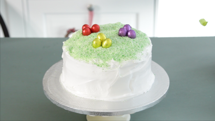 Egg hunt coconut cake