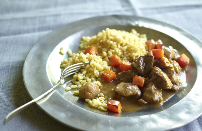 Lamb casserole with butternut squash 