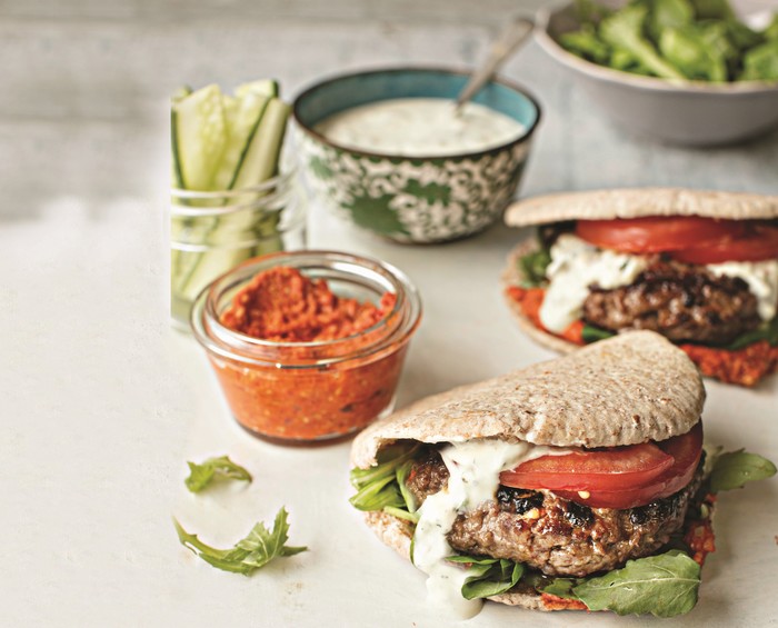 Greek Pitta Beef Burgers 