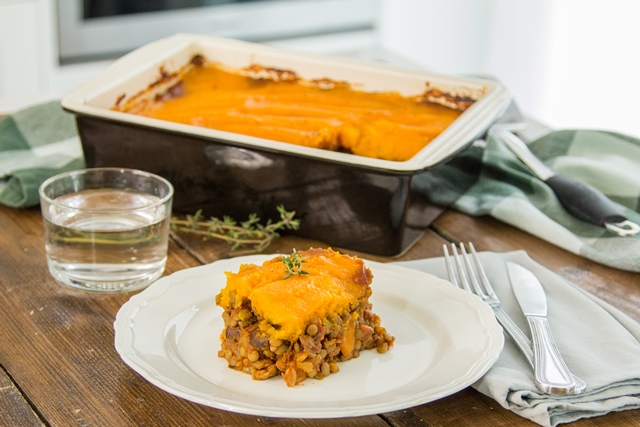 Lentil shepherd’s pie with butternut squash