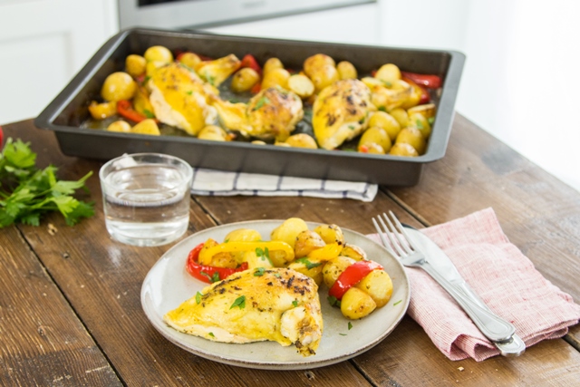 One pan roast chicken tray bake