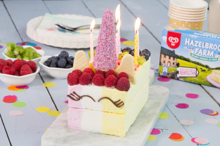   Unicorn ice cream birthday cake