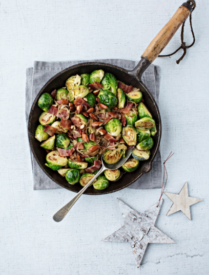 Brussels sprouts with bacon and almonds