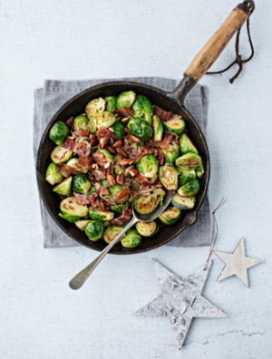 Brussels sprouts with bacon and almonds