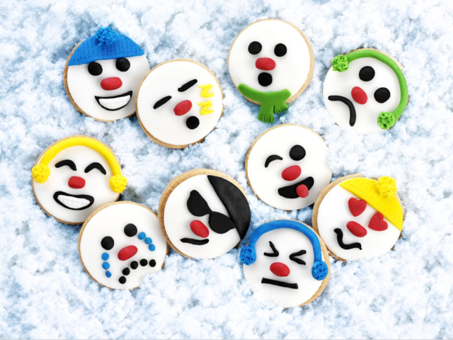 Snowman emoji biscuits