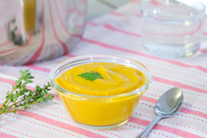 Root vegetable and lentil puree