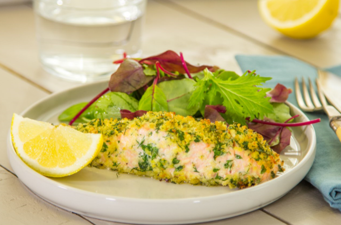 Herb crusted salmon