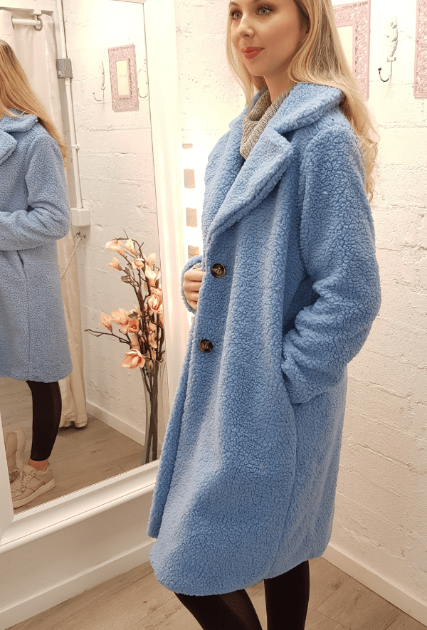 Teddy coat cheap baby blue