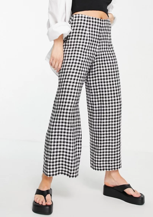 Black And White Gingham Linen Cropped Trouser, WHISTLES