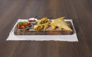 Spinach & Butternut Squash Samosas with Moroccan Spices