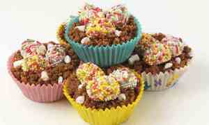 Easter nests with truffle eggs