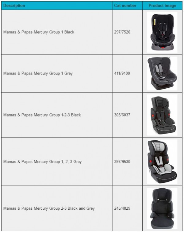 Argos mercury shop car seat