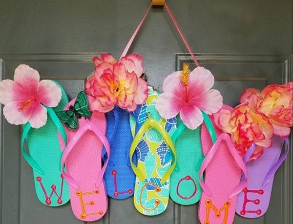 Flip flop store door wreath