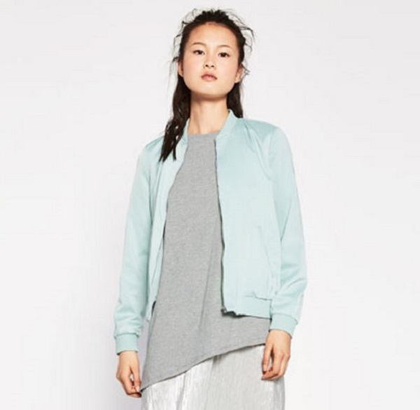 zara blue bomber jacket