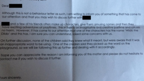 Dad received a letter from his son's school, and it was the...